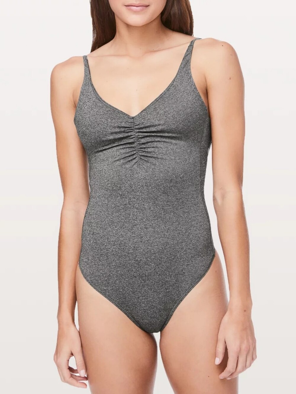 Lululemon Pretty Pursuit Bodysuit Size 4 Dark Gray